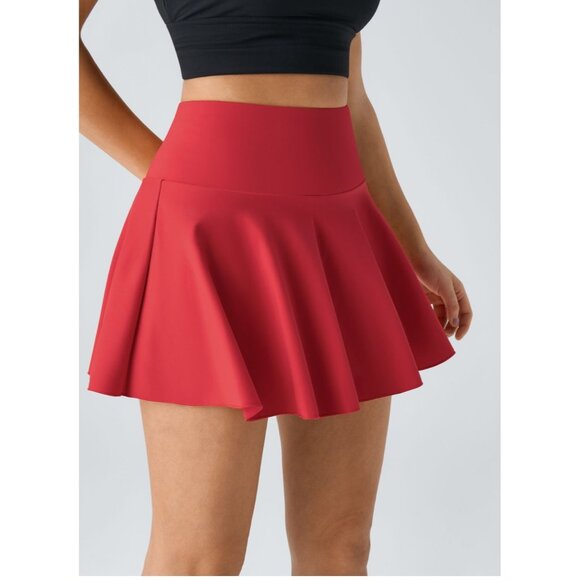 Halara Everyday Cloudful Air 2in1 Control Waist Skirt Sz XXS Red Liner Shorts Po - Picture 1 of 7